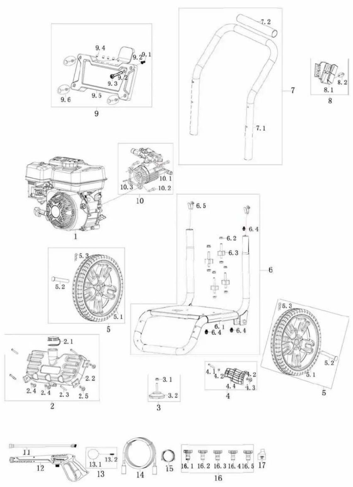 WESTINGHOUSE WPX3400 - EXPLODED VIEW A - 1