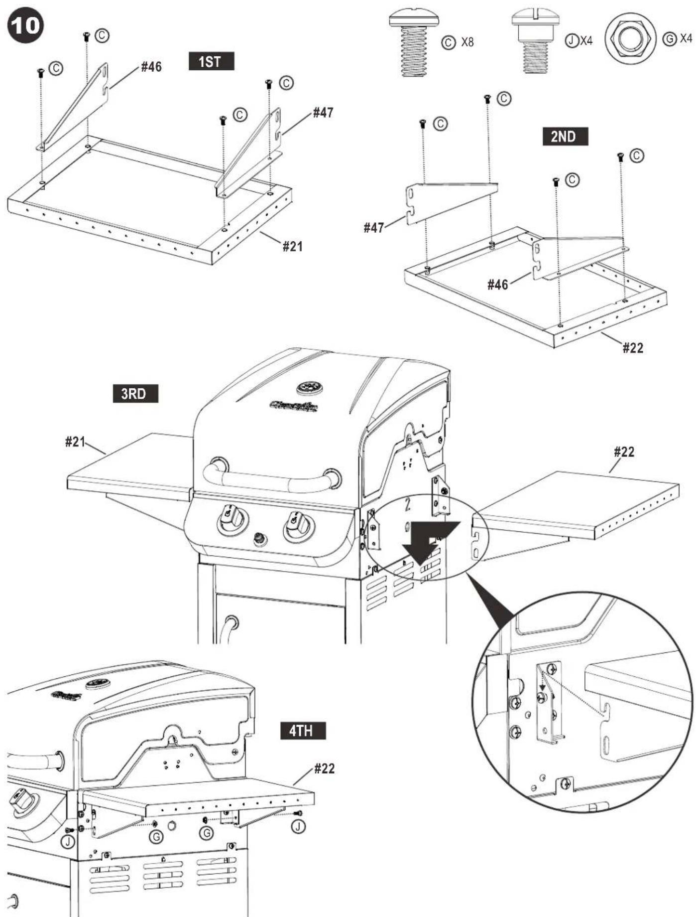 CHAR BROIL Performance 463673519 - ASSEMBLY/ ASSEMBLAGE/ ARMADO - 4