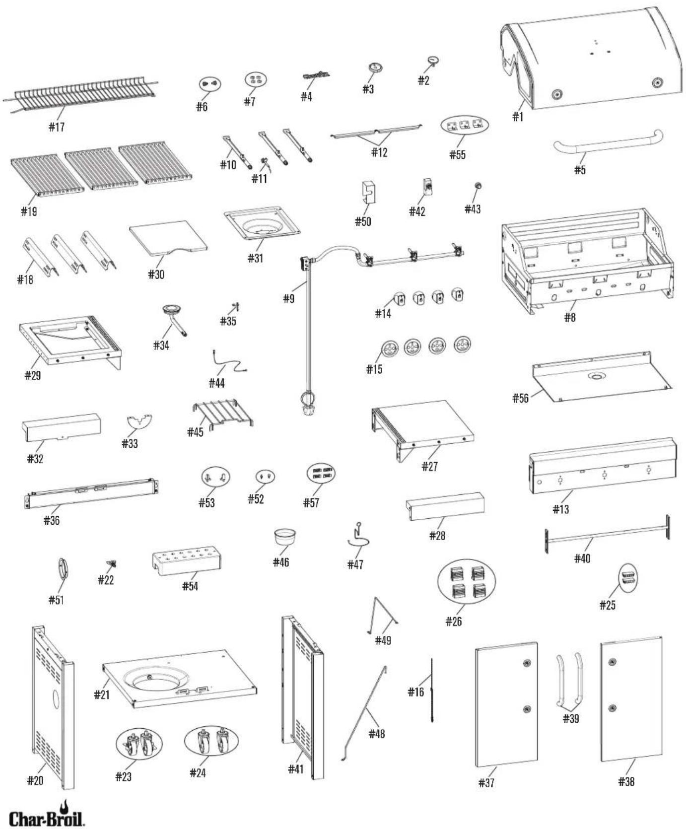 CHAR BROIL Performance 463371719 - PARTS DIAGRAM / SCHEMA DES PIECES / VISTA ESQUEMATICA DE PIEZAS - 1