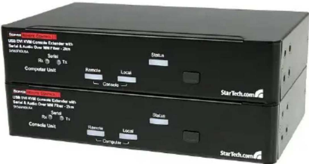 StarTech.com SV565FXDUSA - Console de Raccordement KVM USB, DVI avec Série et Audio sur Fibre Multi-Mode - 1