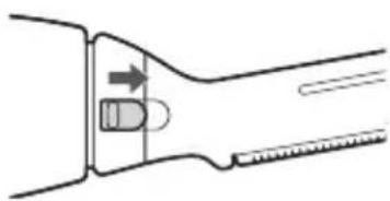 PANASONIC ERRP40 - Slide the blade locker as indicated by the arrow. - 1