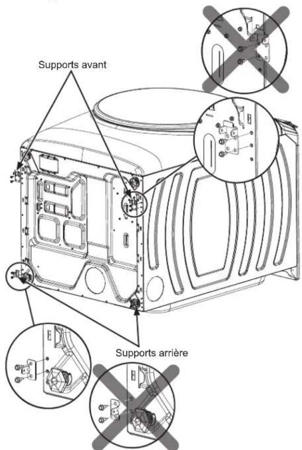 GE GFR0728PNRS - INSTALLER LES SUPPORTS DE PIÉDESTAL/ÉLÉVATEUR ARRIÈRE - 3