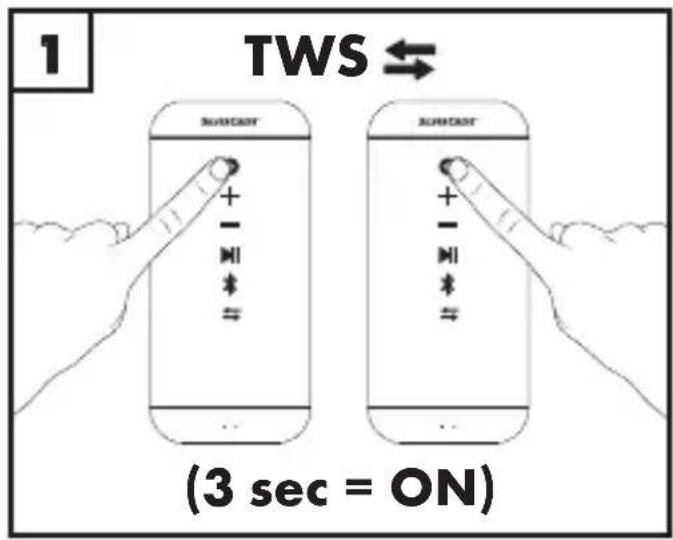 1 TWS ⇌ (3 sec = ON)