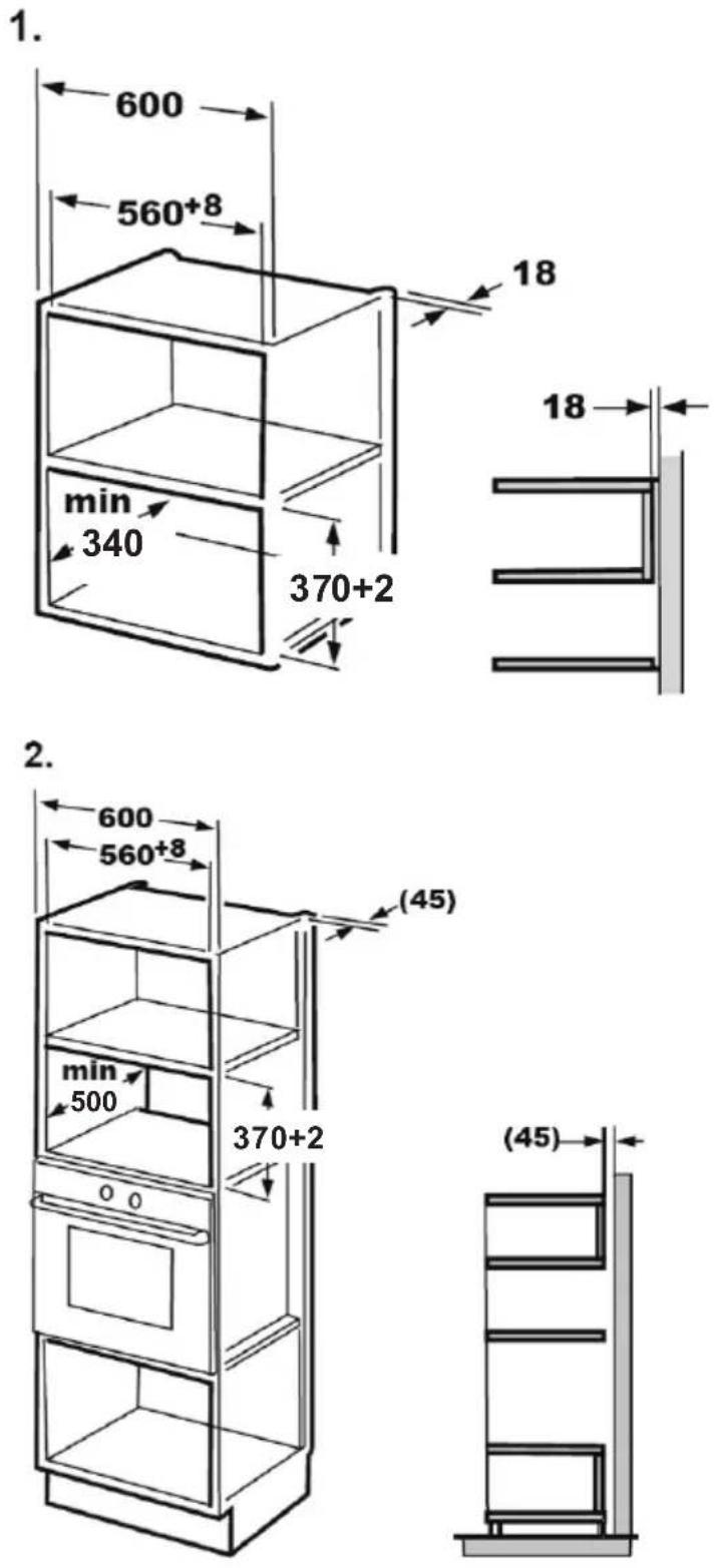 GORENJE BM201AG1BG - Pour l'armoire d'une hauteur de 370 mm - 1