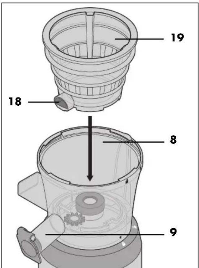 SILVERCREST SSJ 300 B3 - Sorbet-Einsatz einsetzen - 1