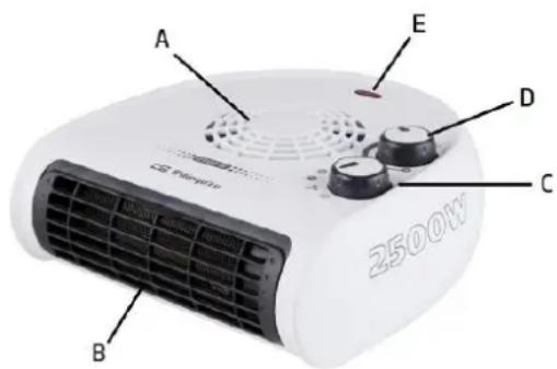 A E D C B 2500W