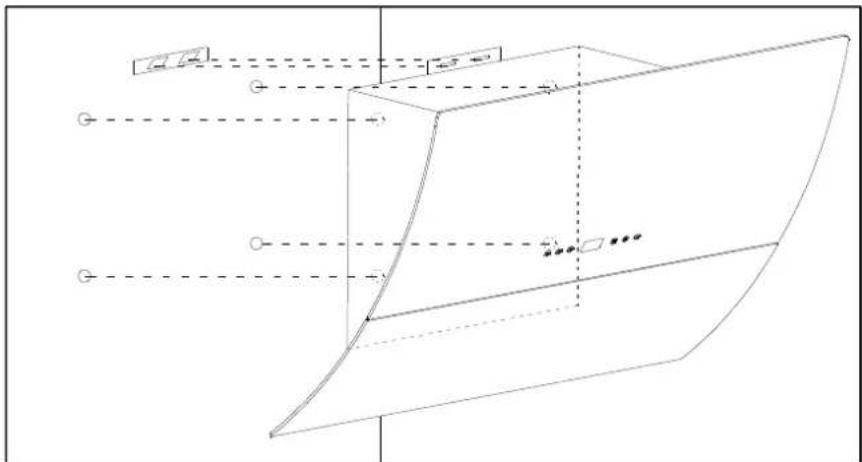 Orbegozo DS 80170 BL - Installation (sortie vers l'extérieur) - 2