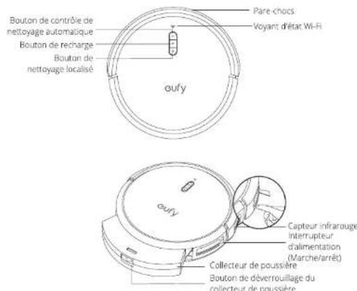 eufy RoboVac G30 Hybrid - Anatomie du RoboVac - 1