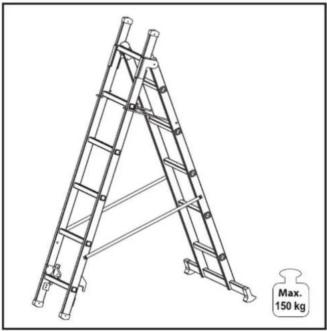 PARKSIDE HG01091 - ALUMINIUM MULTI-PURPOSE LADDER - 2