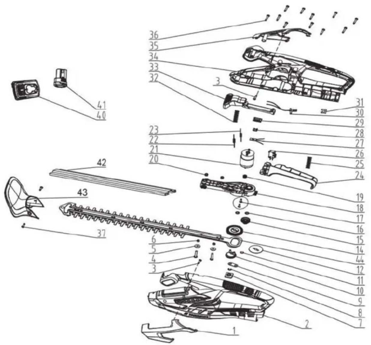 PARKSIDE PHSA 12 B1 - Explosionszeichnung • Exploded Drawing Vue éclatée • Explosietekening • Vykres sestaveni Rysunek samorozwijajacy • Nákresy explózii Eksplosionstegning • Plano de explosión Vista esplosa • Robbantott ábra Eksplozijańska risba - 1