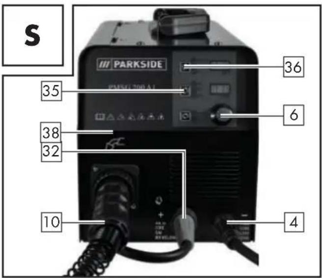 PARKSIDE PMSG 200 A1 - - Přizpůsobení zařízení pro svařování plným drátem v ochranném plynu - 1