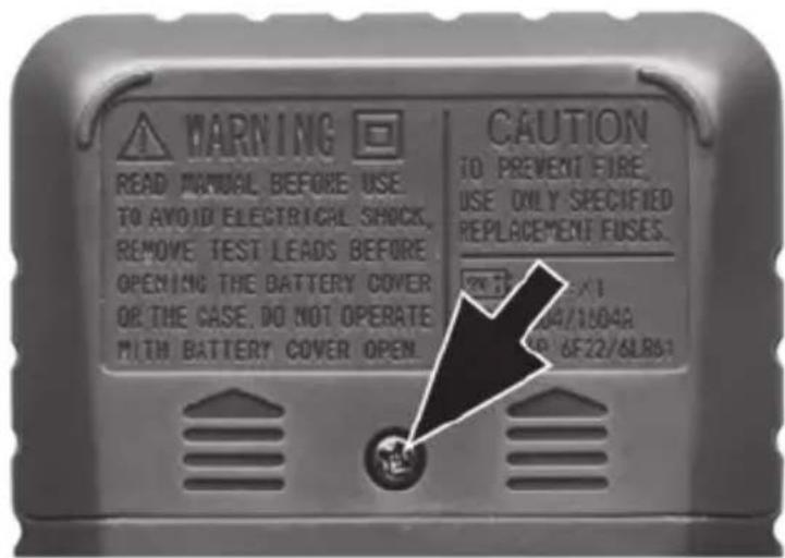 WARNING READ MANUAL BEFORE USE TO AVOID ELECTRICAL SHOCK, REMOVE TEST LEADS BEFORE OPENING THE BATTERY COVER OF THE CASE. DO NOT OPERATE WITH BATTERY COVER OPEN. CAUTION TO PREVENT FIRE. USE ONLY SPECIFIED REPLACEMENT FUSES. 2017/15/04 10:6F22/6LR63