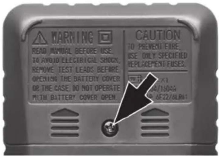 WARNING READ MANUAL BEFORE USE TO AVOID ELECTRICAL SHOCK, REMOVE TEST LEADS BEFORE OPENING THE BATTERY COVER OP THE CASE DO NOT OPERATE WITH BATTERY COVER OPEN. CAUTION TO PREVENT FIRE, USE ONLY SPECIFIED REPLACEMENT FUSES. 10/18/04/1804A IP: 6F22/6LR61