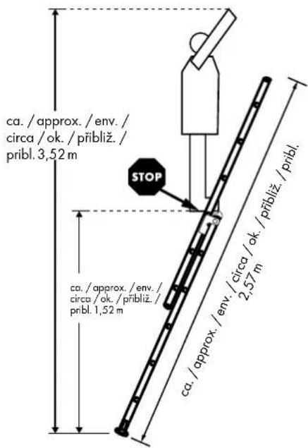 ca. / approx. / env. / circa / ok. / přibliž. / pribl. 3,52 m STOP ca. / approx. / env. / circa / ok. / přibliž. / pribl. 1,52 m ca. / approx. / env. / circa / ok. / přibliž. / pribl. 2,57 m