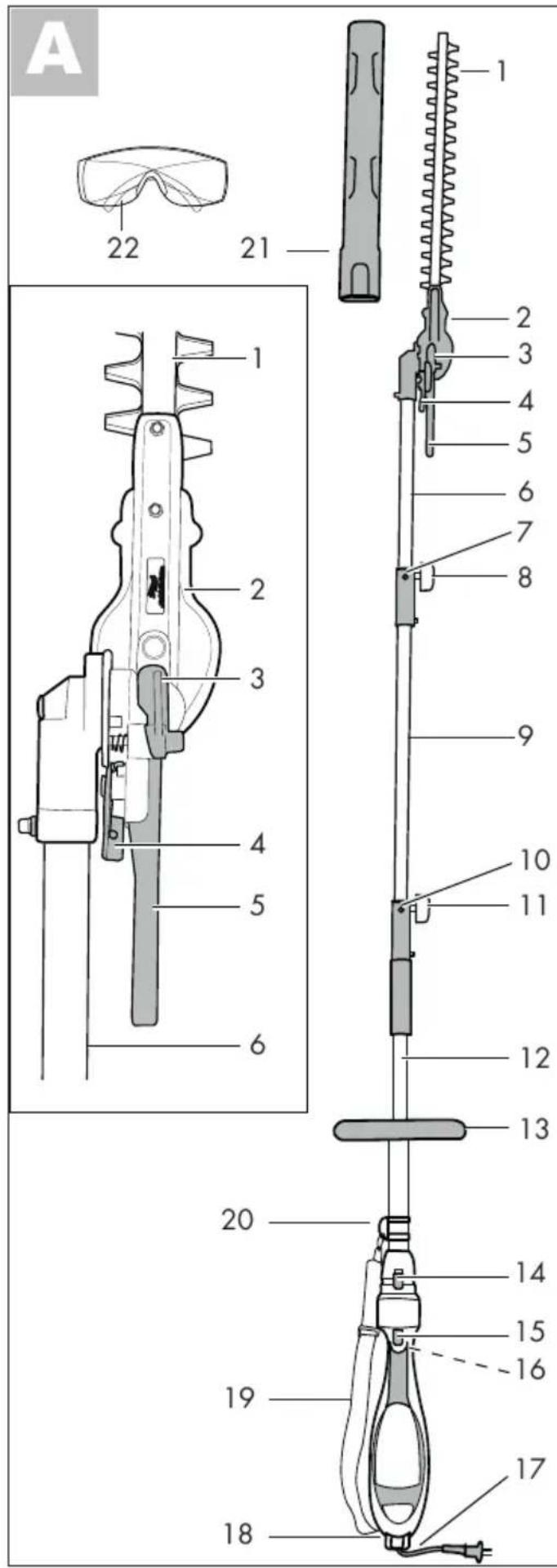 PARKSIDE PHSL 900 A3 - Long-Reach Hedge Trimmer - 1