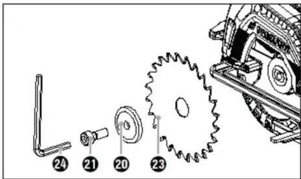 PARKSIDE PHKSA 12 A2 - Fitting/changing the saw blade - 1