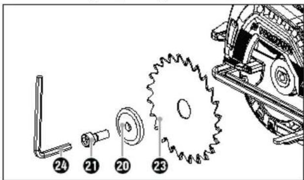 PARKSIDE PHKSA 12 A2 - Monter/remplacer la lame de scie - 1
