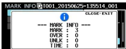 TASCAM DA6400 - Visualisation des informations de marqueur - 1