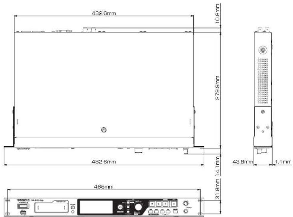 TASCAM DA6400 - Dessins avec cotes - 1