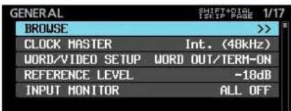 TASCAM DA6400 - Structure du menu - 1