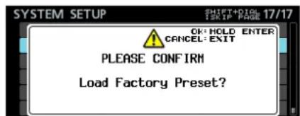 TASCAM DA6400 - Restauration des réglages d'usine - 2