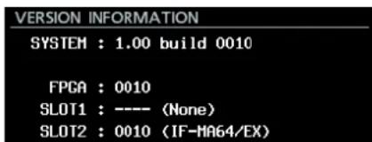 TASCAM DA6400 - Vérification de la version de firmware - 1