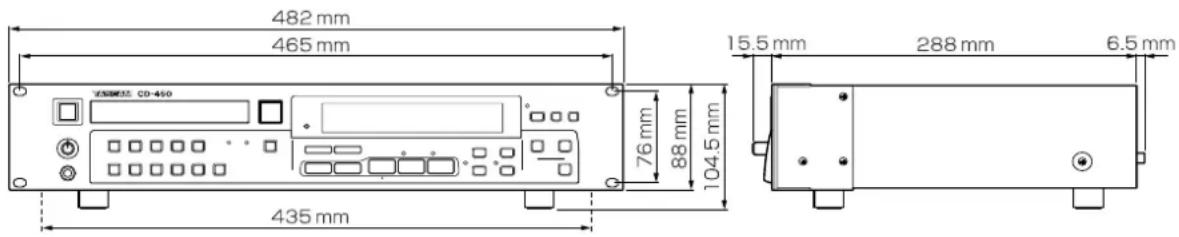 TASCAM CD450 - Dimensions extérieures - 1