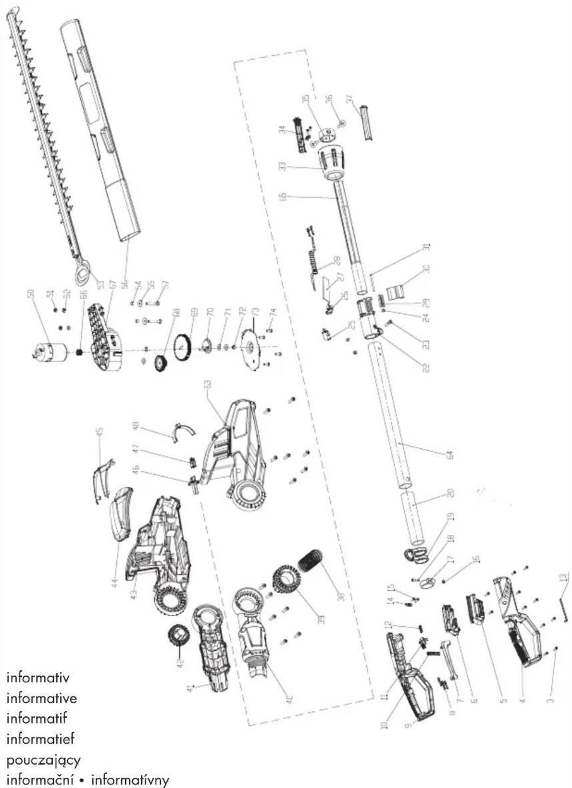 PARKSIDE PTHSA 20Li A2 - Rozvinuté náčrtky • Explosionszeichnung Exploded Drawing • Vue éclatée Explosietekening • Rysunek samorozwijajacy Vykres nahradnych dielov - 1
