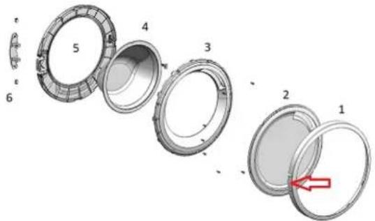 SIEMENS WM6HXKO1DN - Luukun componenttien poistaminen - 1