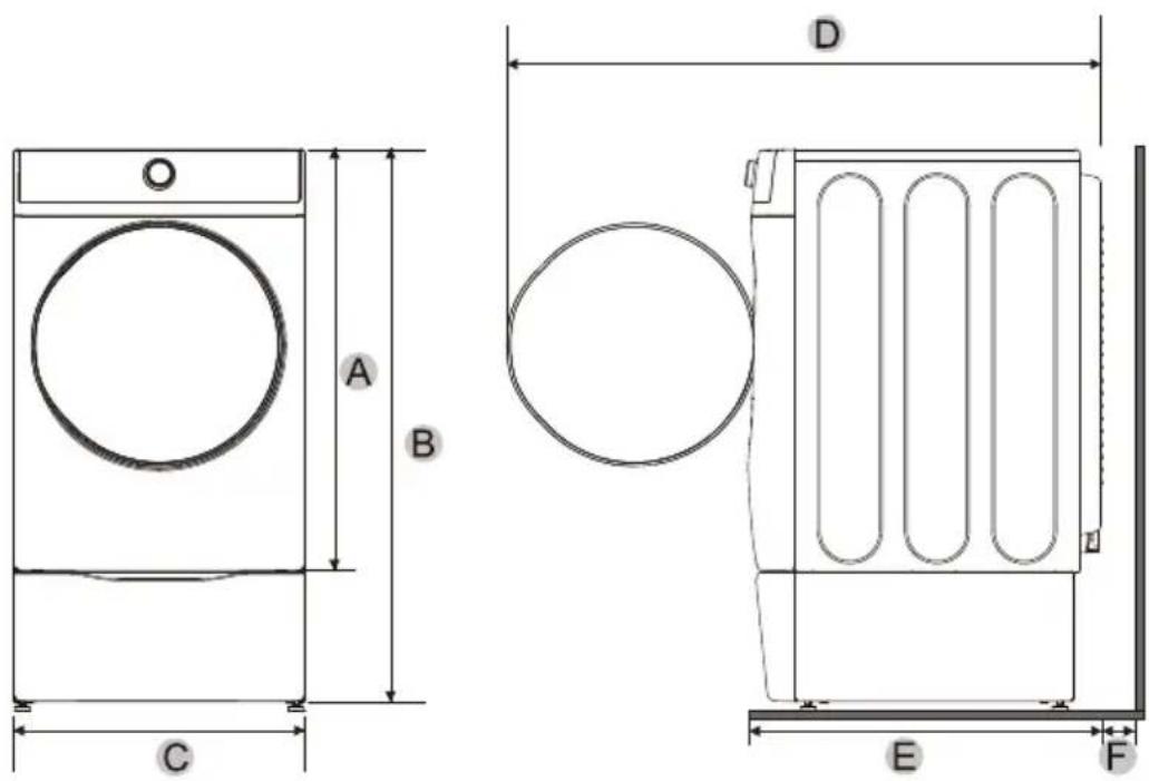 MIDEA MLE52N4AWW - INSTALLATION AVEC PIEDESTAL - 1