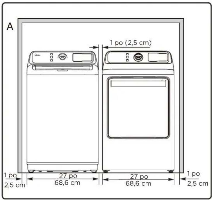A 1 po (2,5 cm) 1 po 2,5 cm 27 po 68,6 cm 27 po 68,6 cm 1 po 2,5 cm