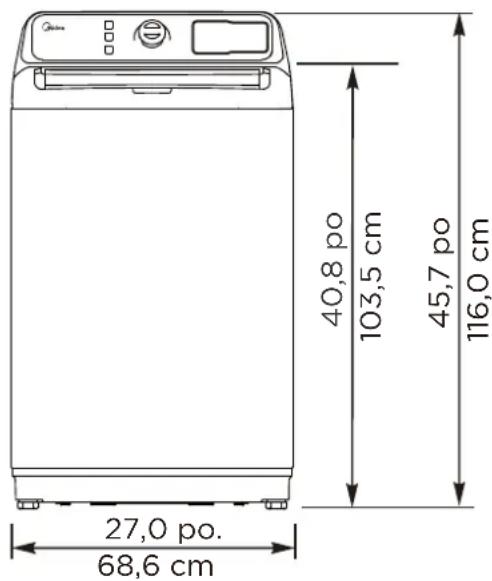 27,0 po. 68,6 cm 40,8 po 103,5 cm 45,7 po 116,0 cm