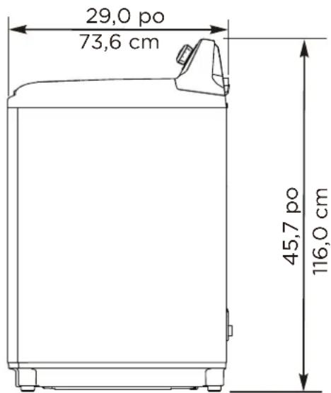 29,0 po 73,6 cm 45,7 po 116,0 cm