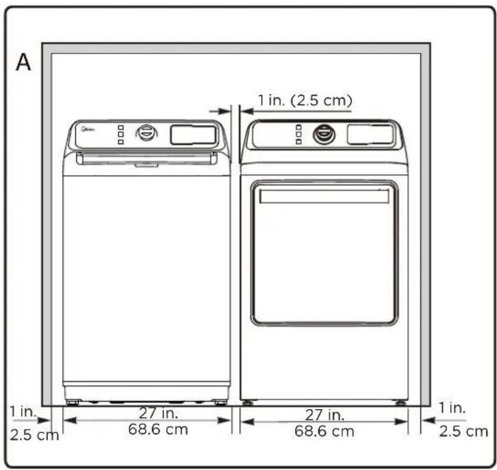 A 1 in. (2.5 cm) 1 in. 2.5 cm 27 in. 68.6 cm 27 in. 68.6 cm 1 in. 2.5 cm