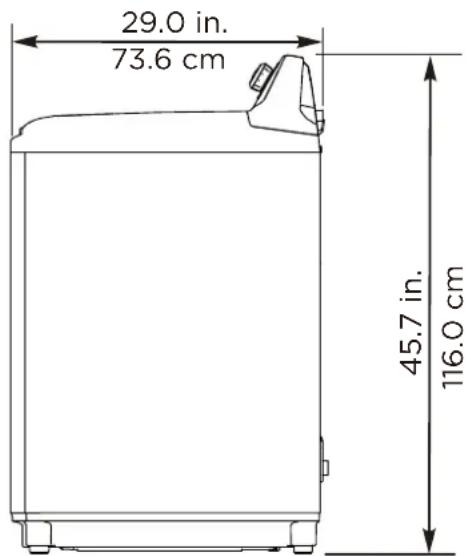29.0 in. 73.6 cm 45.7 in. 116.0 cm