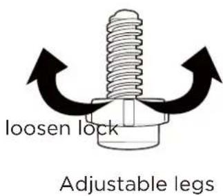 loosen lock Adjustable legs