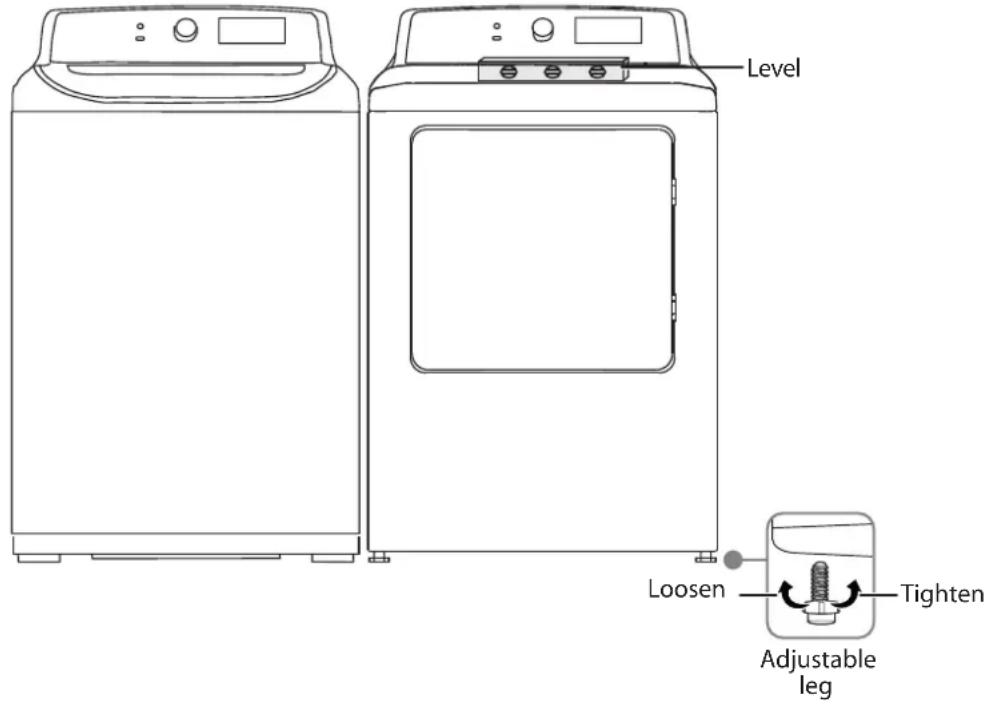MIDEA MLE41N1AWWC - Step 4: Level your dryer - 1