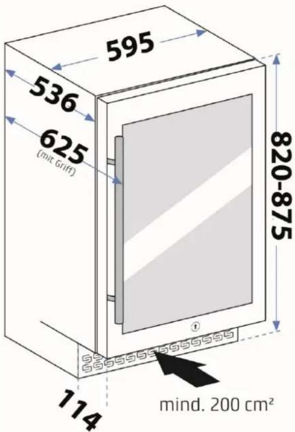 CASO WineChef Pro 40 - Setup location requirements: - 1