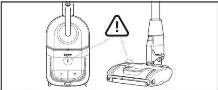 SHARK Vertex CZ2001 - L'aspirateur s'éteint tout seul ou le voyant indicateur clignote en rouge. - 1