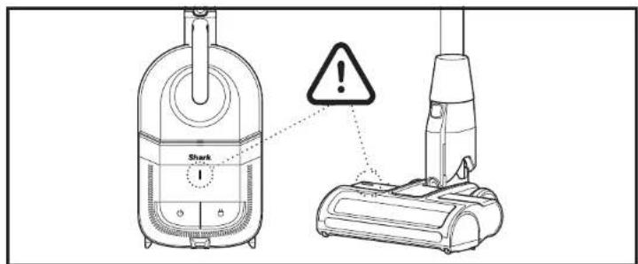 SHARK CZ351 - L'aspirateur s'éteint tout seul ou levoyant Indicateur clignote en rouge. - 1