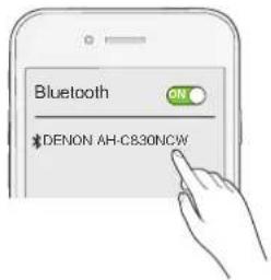DENON AHC830NCW - Sélectionnez "DENON AH-C830NCW" à partir de la liste des appareils affichés à l'écran de votre dispositif Bluetooth. - 1