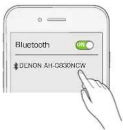 DENON AHC830NCW - Sélectionnez "DENON AH-C830NCW" dans la liste des appareils affichés sur l'écran du dispositif Bluetooth. - 1