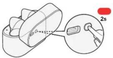 DENON AHC830NCW - Le couvercle du boîtier de recharge étant ouvert, appuyez longuement sur le bouton multifonction pendant environ 2 secondes. - 1