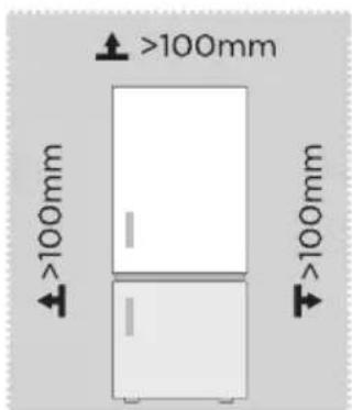 MIDEA MDRB380FGE01 - Izmēri un Atstarpes - 1