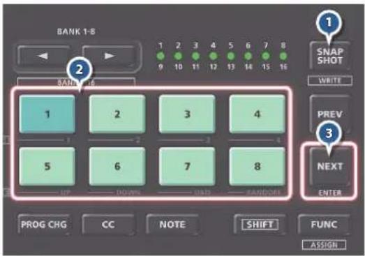 ROLAND A88MKII - Rappel d'un SNAP SHOT - 1