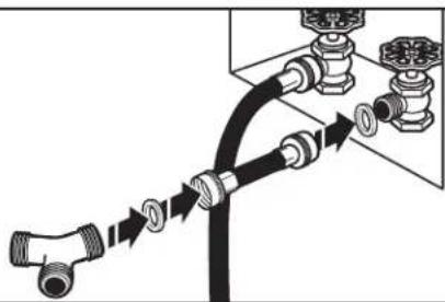 WHIRLPOOL WGD8127LW - Fixer le tuyau court et le raccord en « Y » - 1