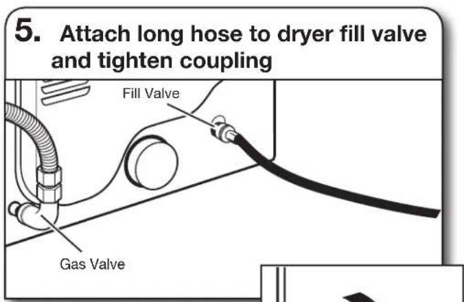 WHIRLPOOL WGD8127LW - Attach long hose to "Y" connector and tighten couplings - 2