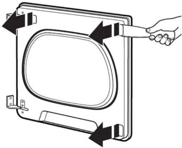 WHIRLPOOL WGD8127LW - Remove the door assembly: - 1