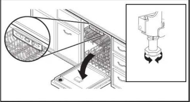WHIRLPOOL WDT750SAKB - Verifique la nivelación de lado a lado y regule las patas si esnecessary - 1