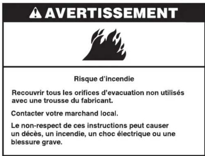 WHIRLPOOL WHLAUWED8127LW - Installations d'évacuation recommendees : - 2